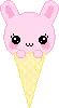 ice cream pink bunny