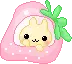 cute kawaii strawberry bunny