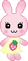cute kawaii pink bunny character