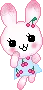 cute kawaii pink bunny character