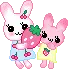 cute kawaii pink bunny character