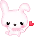 cute kawaii pink bunny character