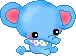 cute kawaii blue elephant character