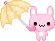  	cute kawaii character pink bunny