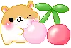  	 cute kawaii character cherry hamster