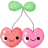  	 cute kawaii character cherry in love