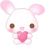  	 cute kawaii character pink bunny