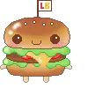 cute kawaii character burger