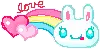 cute kawaii bunny love rainbow