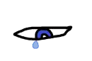 Eye with tear