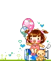 mini girl balloons bear