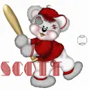 Scott red baseball bear