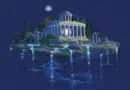 Blue sparkle white house