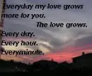 My love grows for you.