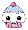 kawaii skull cupcake
