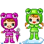 purple and gren froggy hop