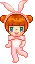 pink bunny happy