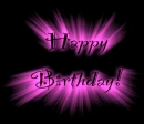 Happy Birthday exploding text - hot pink