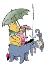 Eeyore, Piglet, and Pooh