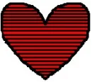 Red and Black Striped Heart