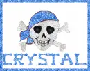 Blue Skull with Crystal