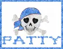 Blue Skull with Patty