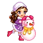 cutie - pink snowman