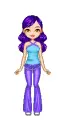 purple/blue girl