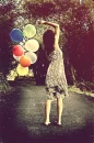 girl with balloons