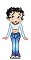 Betty Boop jumping up and down