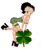 Betty Boop wiht a 4 leaf clover