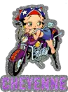 Betty Boop & Cheyenne with Dark Silver Glitter Border