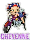 Betty Boop & Cheyenne with Light Silver Glitter Border