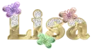 Glitter Gold Glass with Butterflies - Lisa