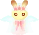 pink rabbit with flowers