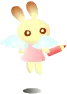 pink rabbit drawing