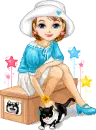 doll and cat