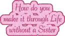 How do you make it through Life without a sister