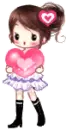 cute girl with heart