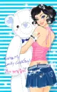 cute girl with bear
