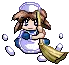anime girl cleaning with a broom