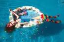 a girl in a pool