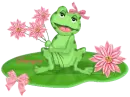 Frog pink flowers