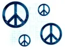 Blue peace signs