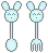 Cute spoon and fork