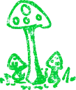 Green Glitter Mushroom