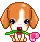puppy with rose