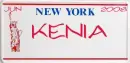 NY License Plate~ KENIA