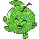 cute green apple