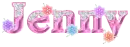 Pink Glass with Flowers - Jenny